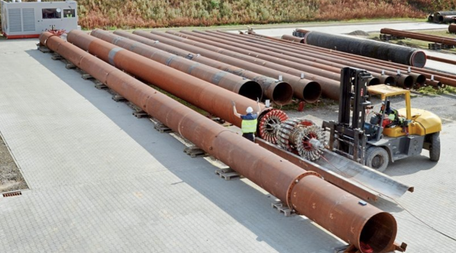Mit der neuen Winde werden auf dem Testfeld in Lingen Inspektionsgeräte für die Risserkennung in Hochdruck-Gasleitungen kalibriert. Foto: Rosen-Gruppe